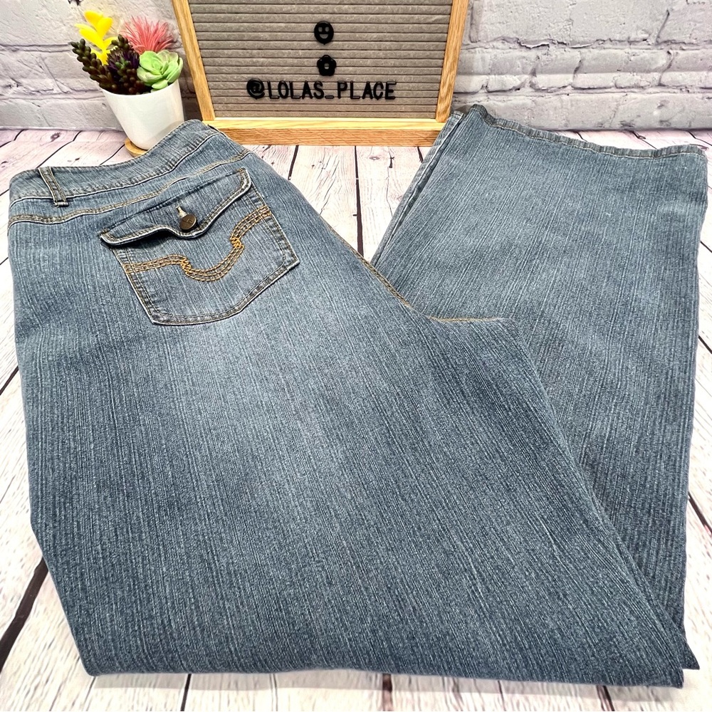 BEAU Womens Wide Leg Plus Size Jeans - Picture 3 of 11
